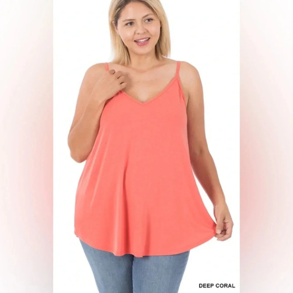 Zenana Outfitters Tops - PLUS FRONT AND BACK REVERSIBLE SPAGHETTI